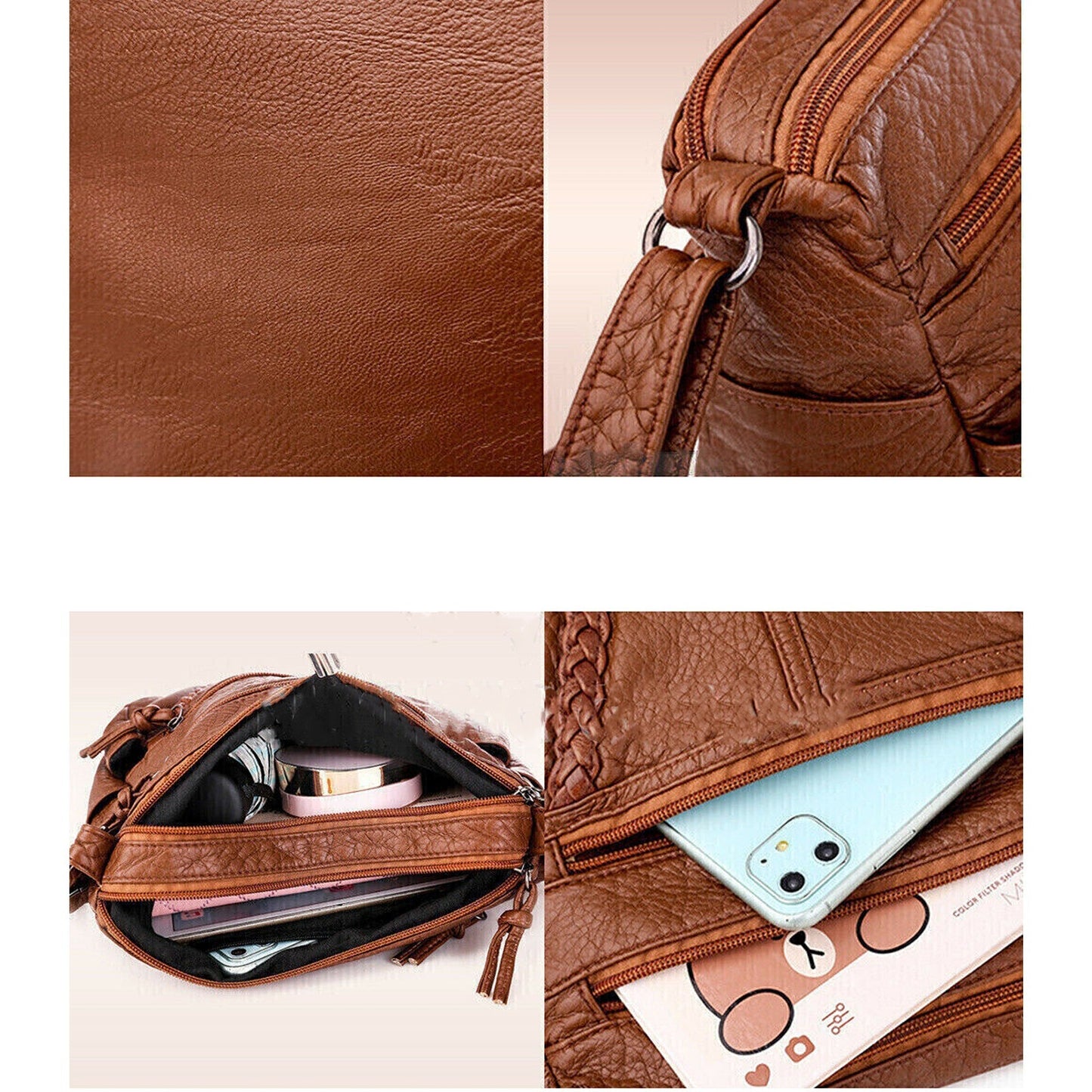 Ladies' Soft Crossbody Messenger Bag Shoulder Over Handbags for Women