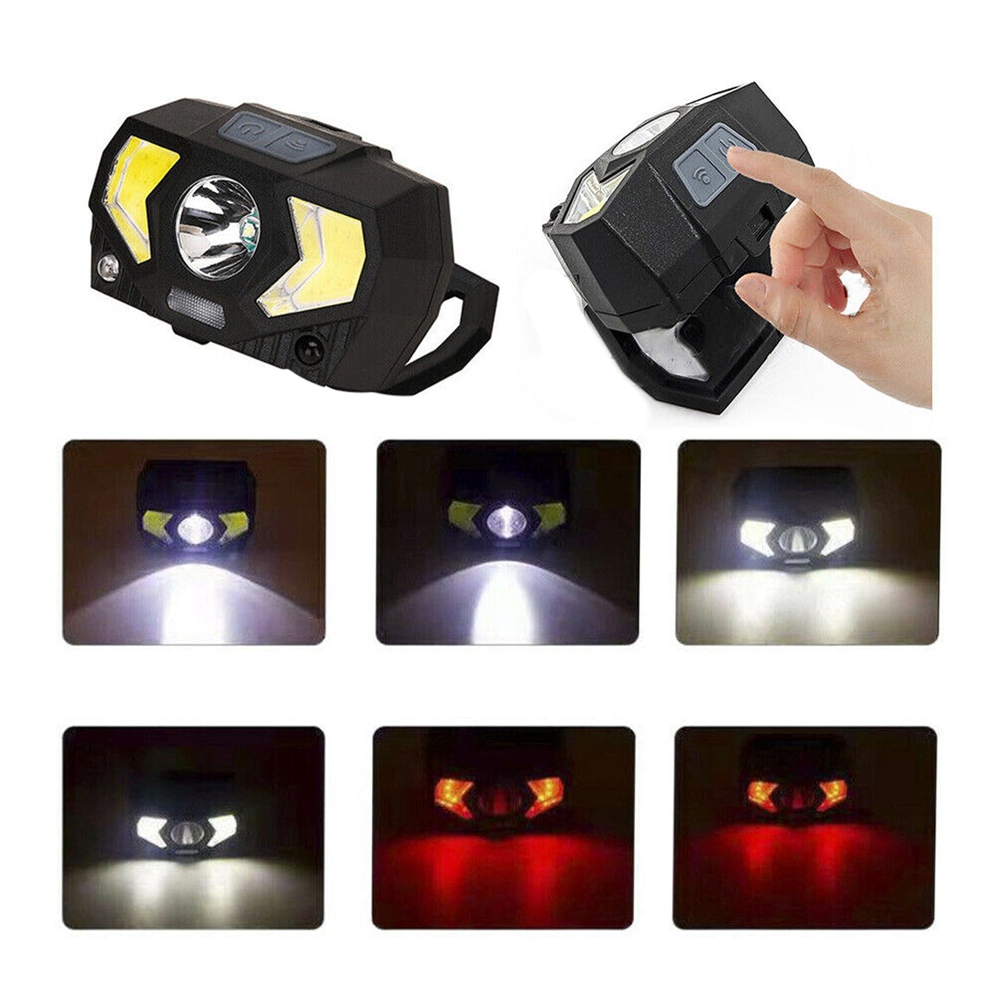 Camping Headlamp Rechargeable LED Torch Flashlight COB Lamp
