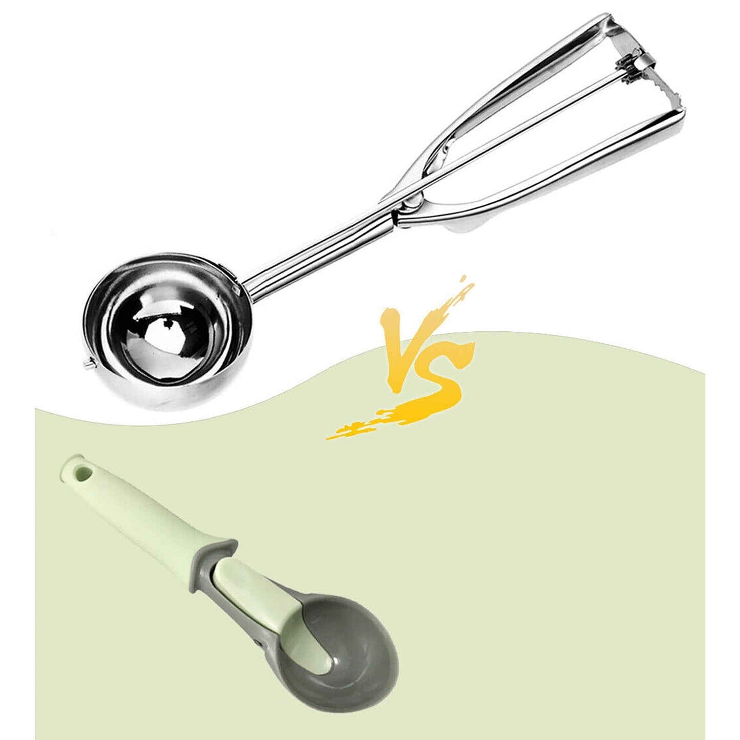 3-Piece Ice Cream Scoop and Melon Baller Set Stainless Steel