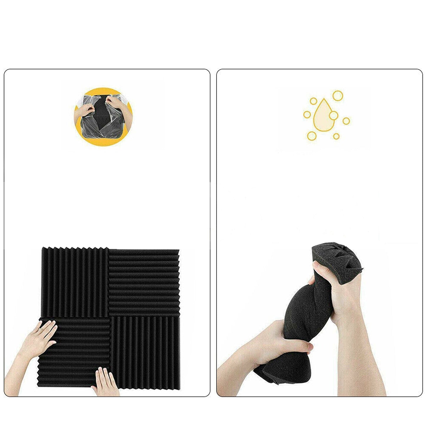 Karaoke Studio Acoustic Foam Panels Sound Absorption Proofing 48pcs