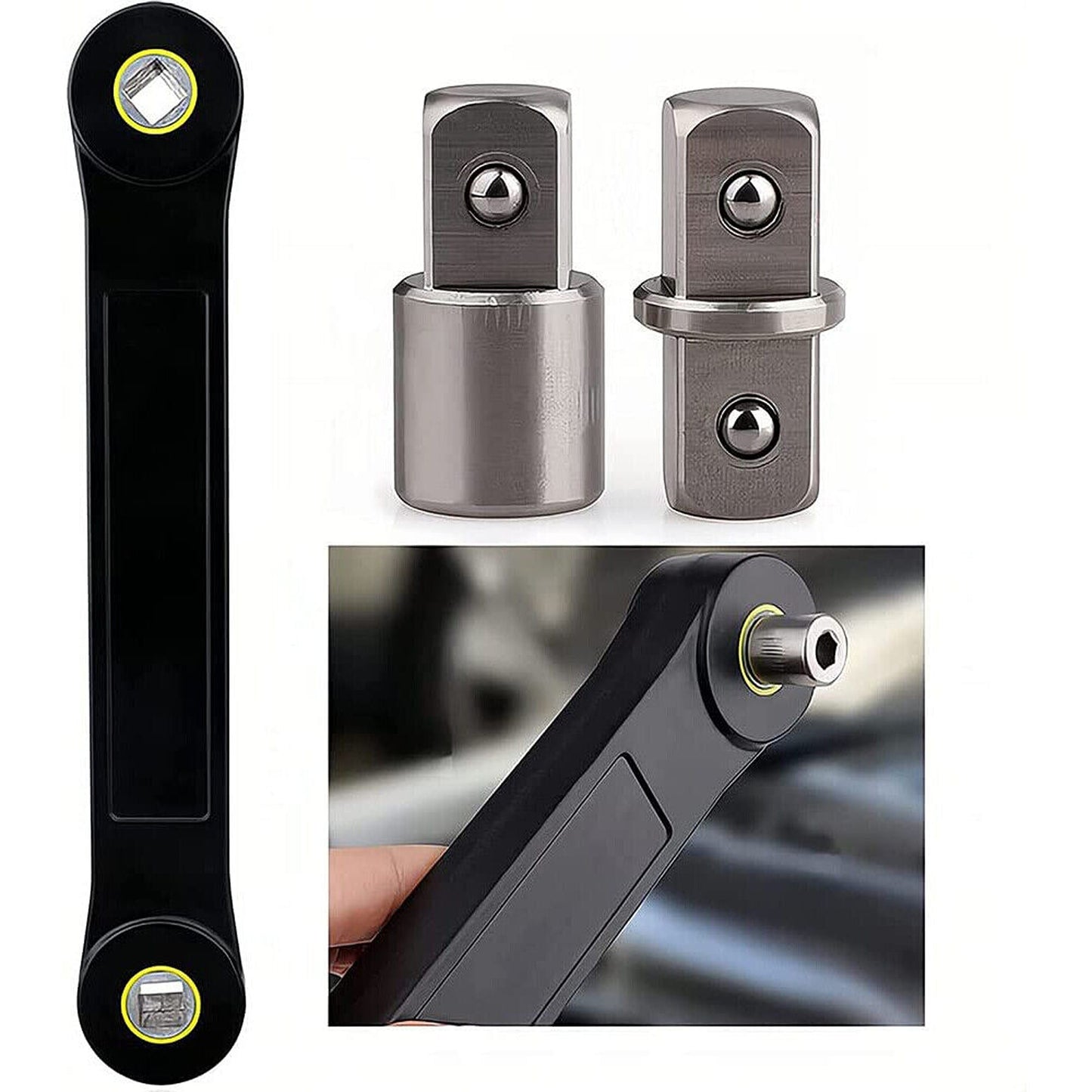 Universal Impact Driver Extension Socket with Ratchet Wrench Adapter