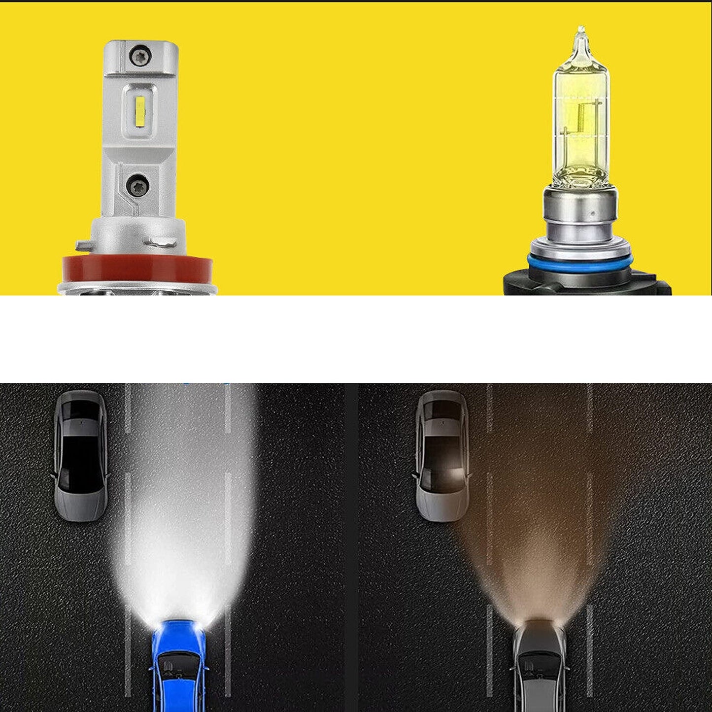 2pcs LED Headlight Conversion Kit H11 H8 H9 Bulbs for Fog and Low Beam 6500K