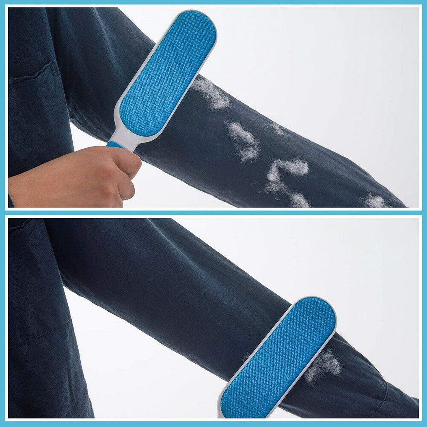 Double Sided Pet Hair Lint Remover Brush with Self Cleaning Base
