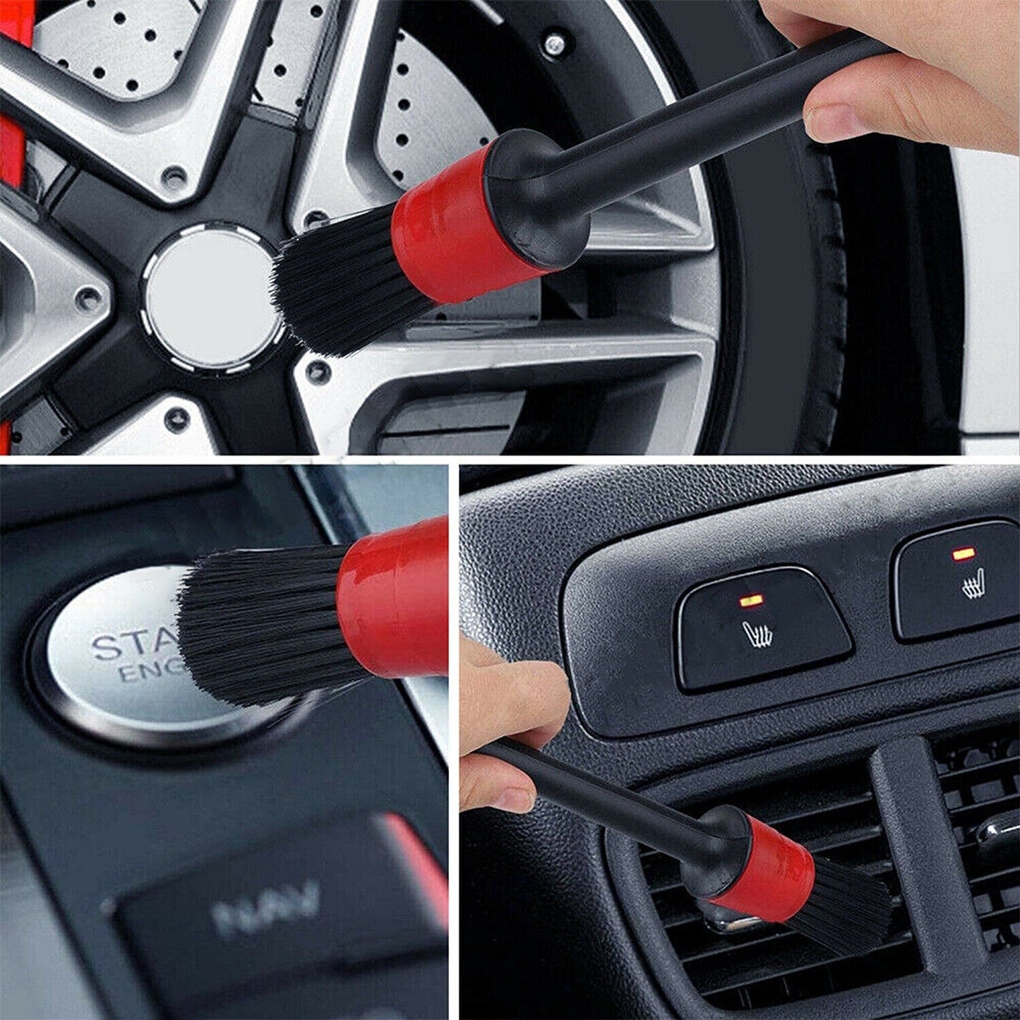 5pcs Car Detailing Brushes for Cleaning Dashboard Wheels and Tires