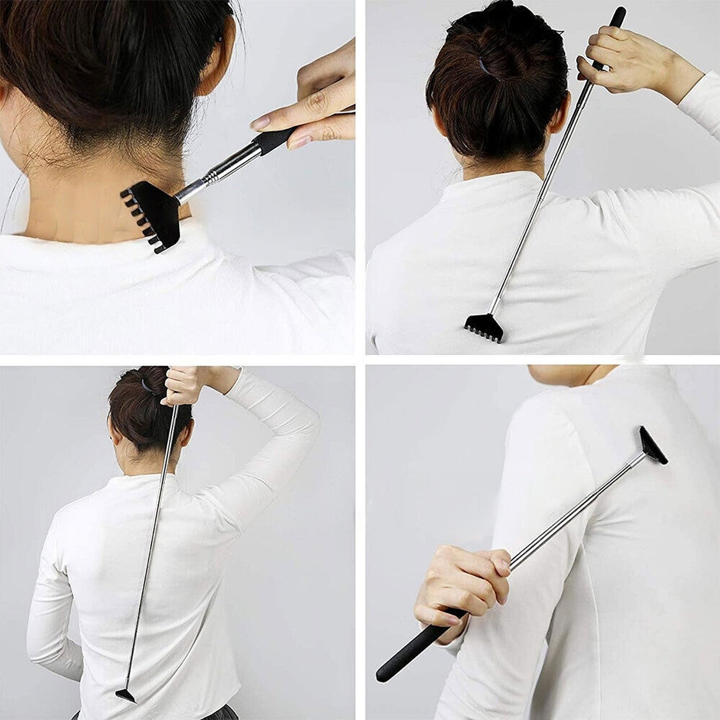 2pcs Extendable Telescoping Metal Backscratcher with Massaging Claw