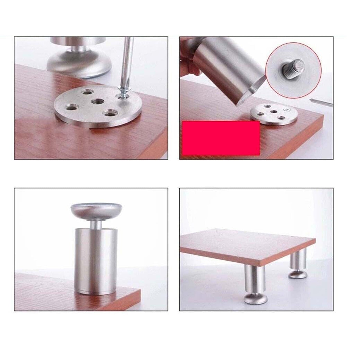 4pcs Round Stainless Steel Sofa and Table Leg Replacements