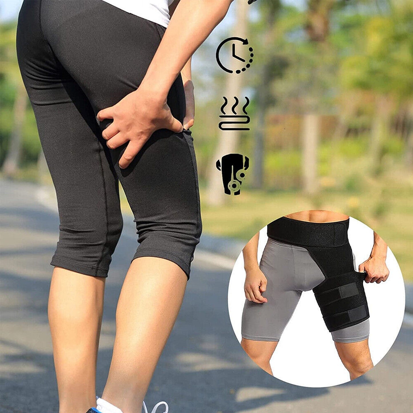 Thigh Groin Support Wrap Compression Hip Brace for Sciatica
