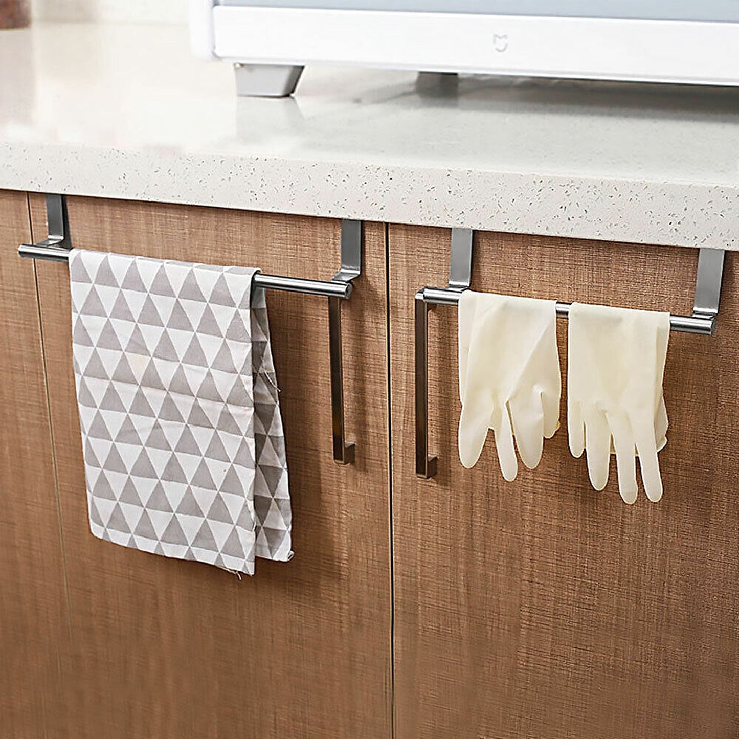 Over Door Tea Towel Rack Bathroom Rail Cupboard Hanger Hook