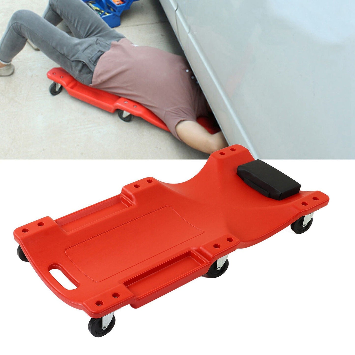 40in Mechanic Rolling Garage Creeper Seat and Tool Trolley Combo 200kg Capacity