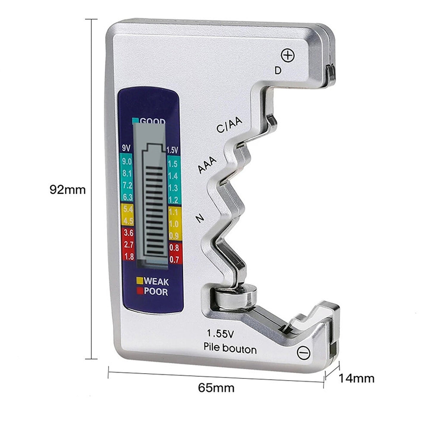Universal Battery Capacity Tester for AA AAA C D and Button Cells 1.5V