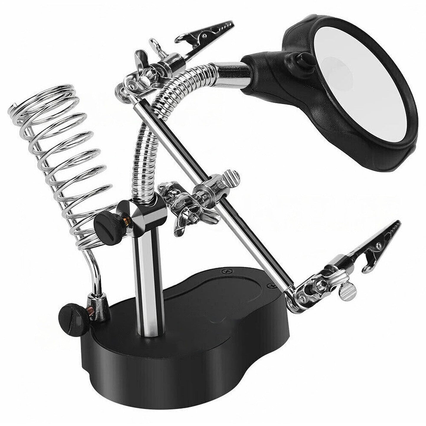 Helping Hand Soldering Iron Stand Holder Magnifier Third Hand Station with LED