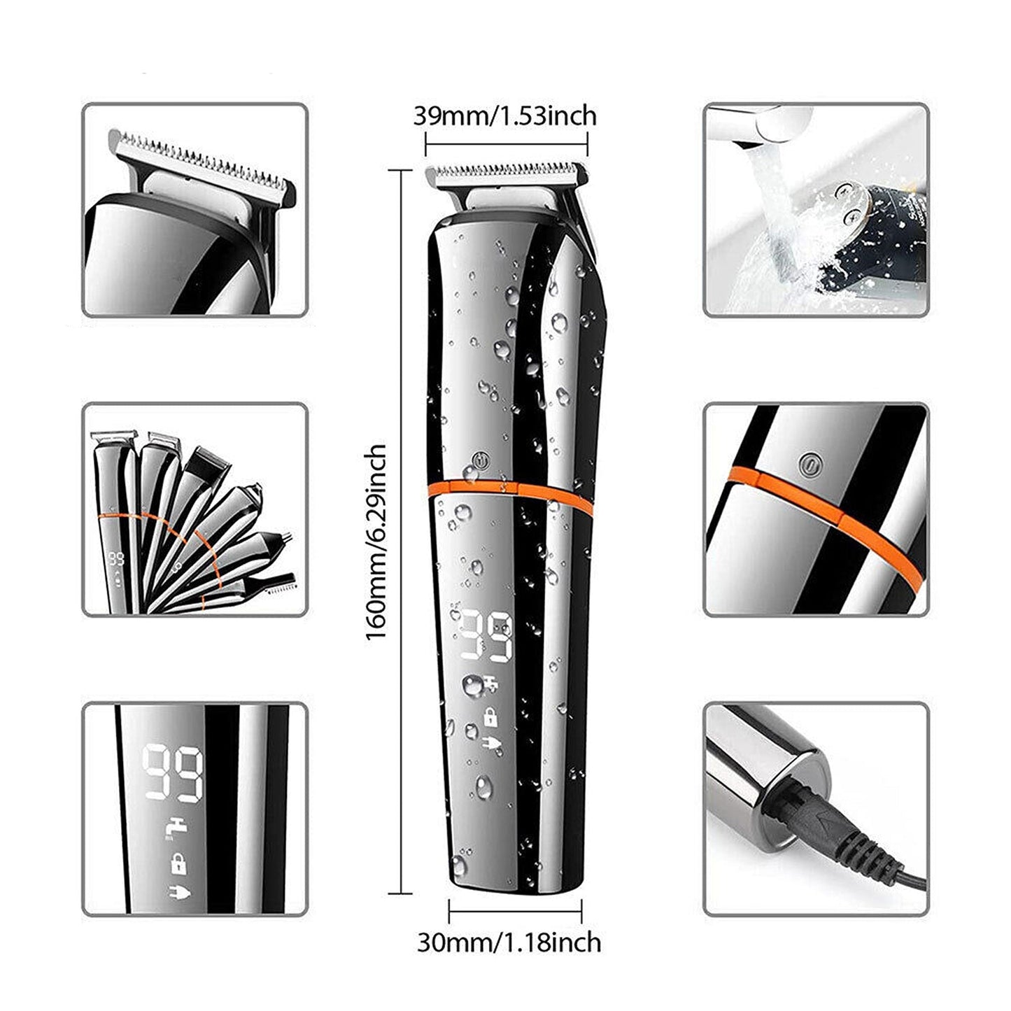 Multi-Functional Men Grooming Kit with Beard Trimmer and Body Hair Clippers