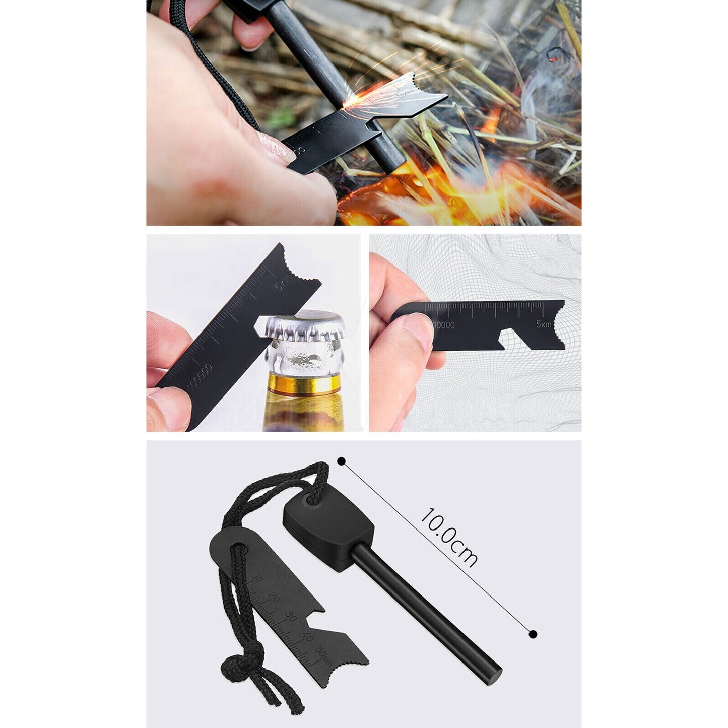 2pcs Emergency Survival Camping Magnesium Flint Rod Fire Starter