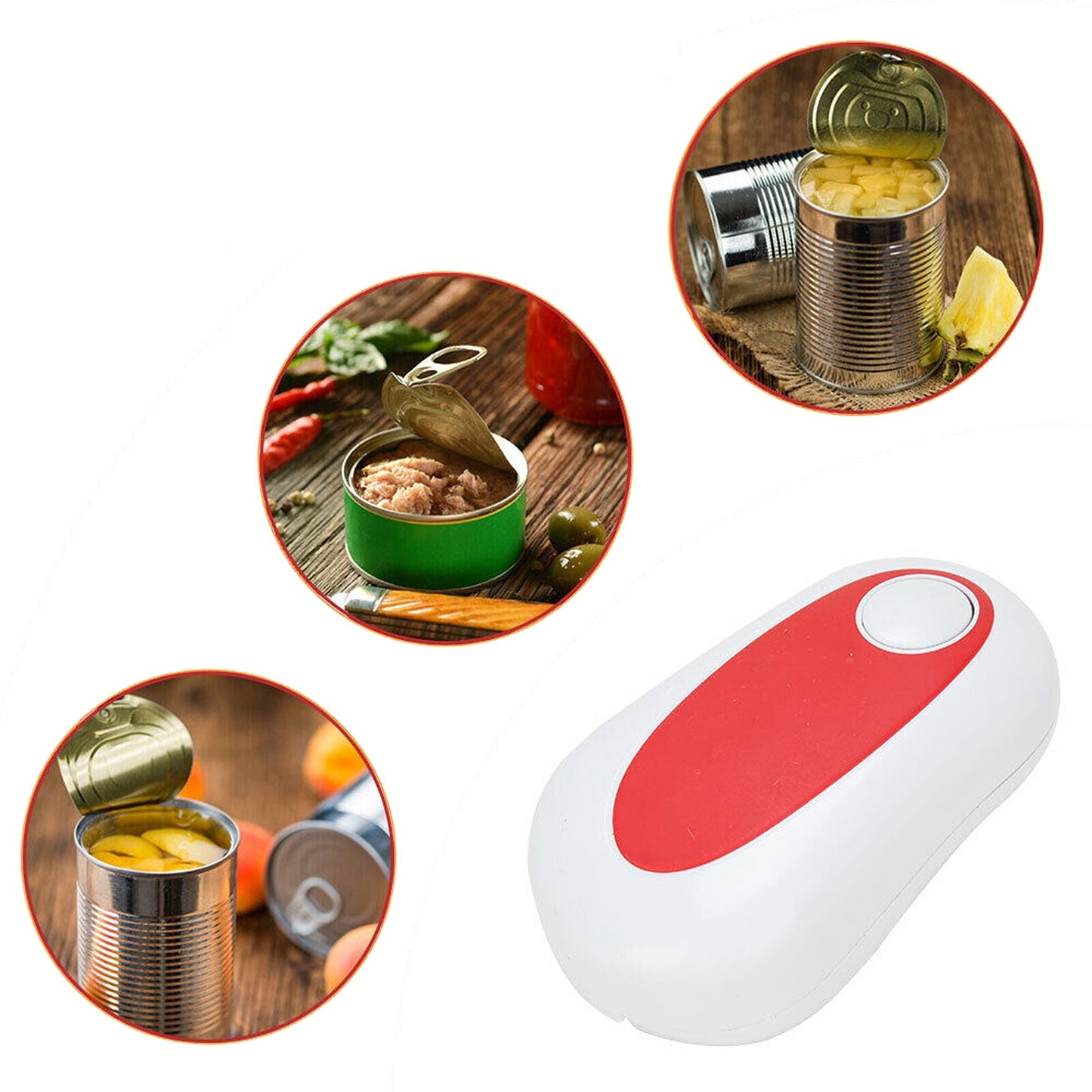 One-Touch Safety Can Opener with Automatic Lid Removal for Kitchens