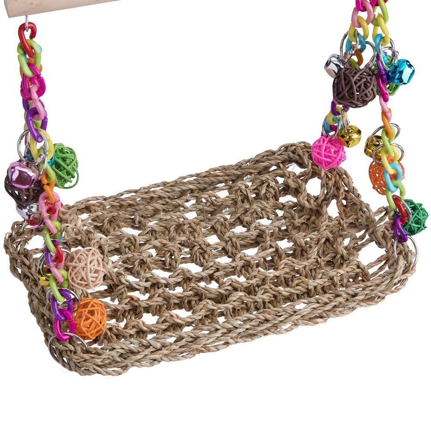 Hanging Bird Climbing Net and Swing Parrot Perch Toy Hammock