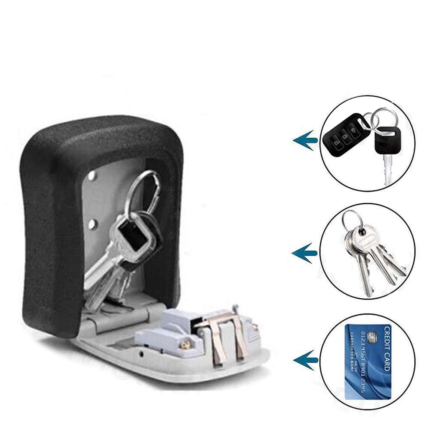 Combination Lock Safe Box 4 Digit Wall Mounted Security Storage