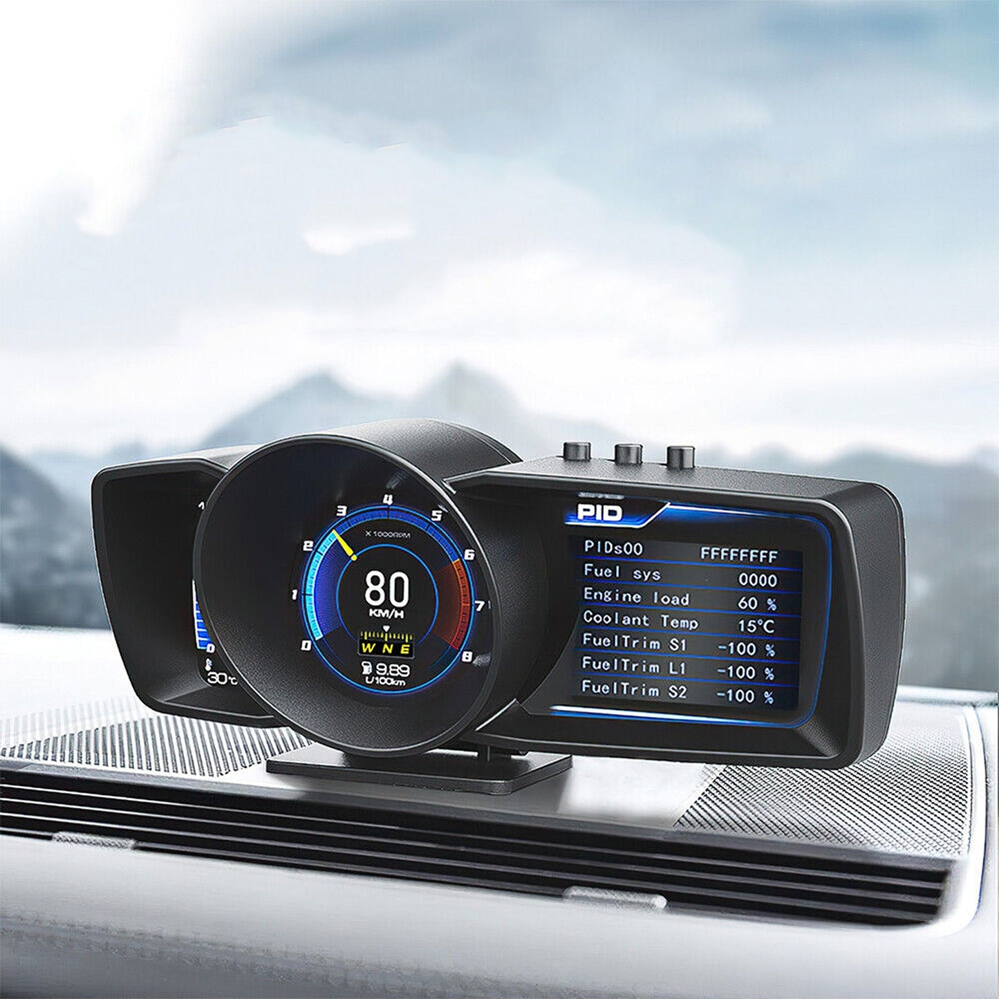 Smart OBD2 and GPS Car Gauge Digital HUD Display with Speedometer and Turbo