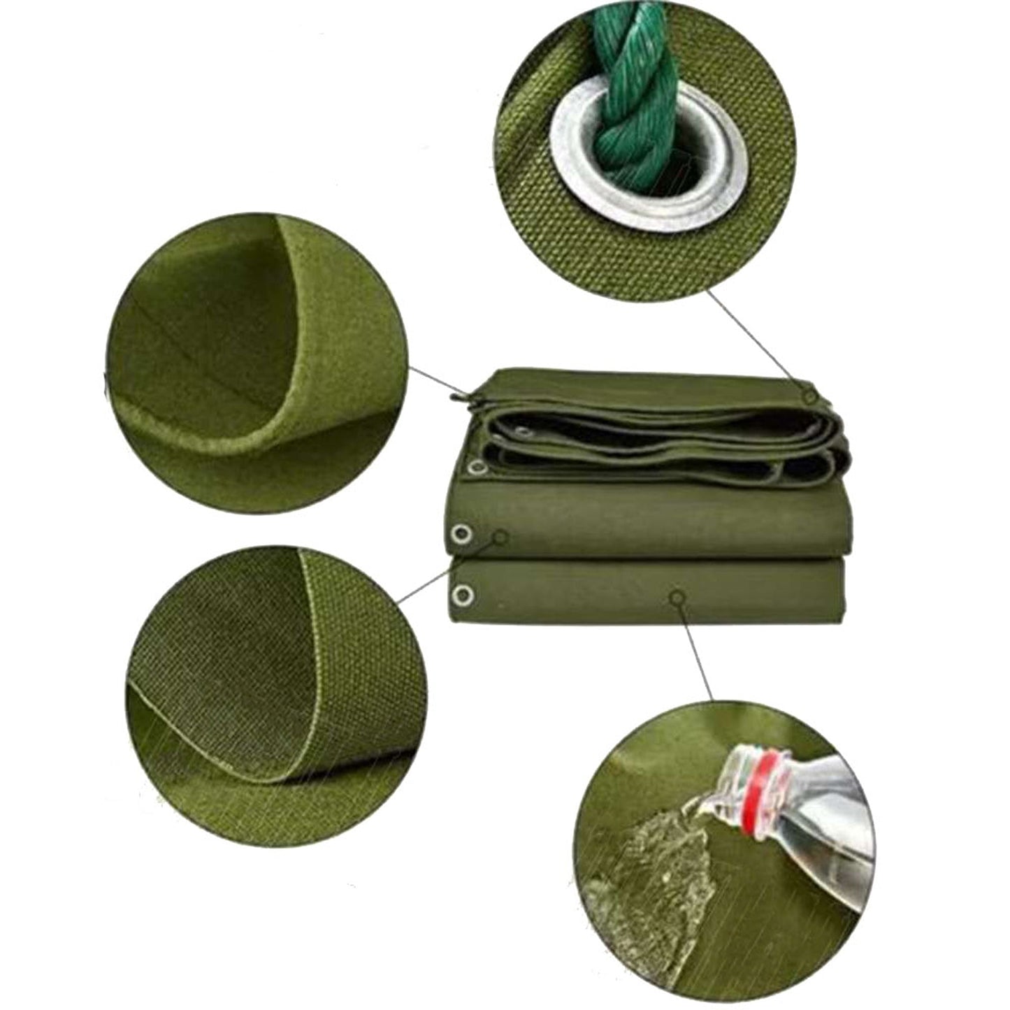 Army Grade Heavy Duty Waterproof Canvas Tarp with Sun and Dust Block