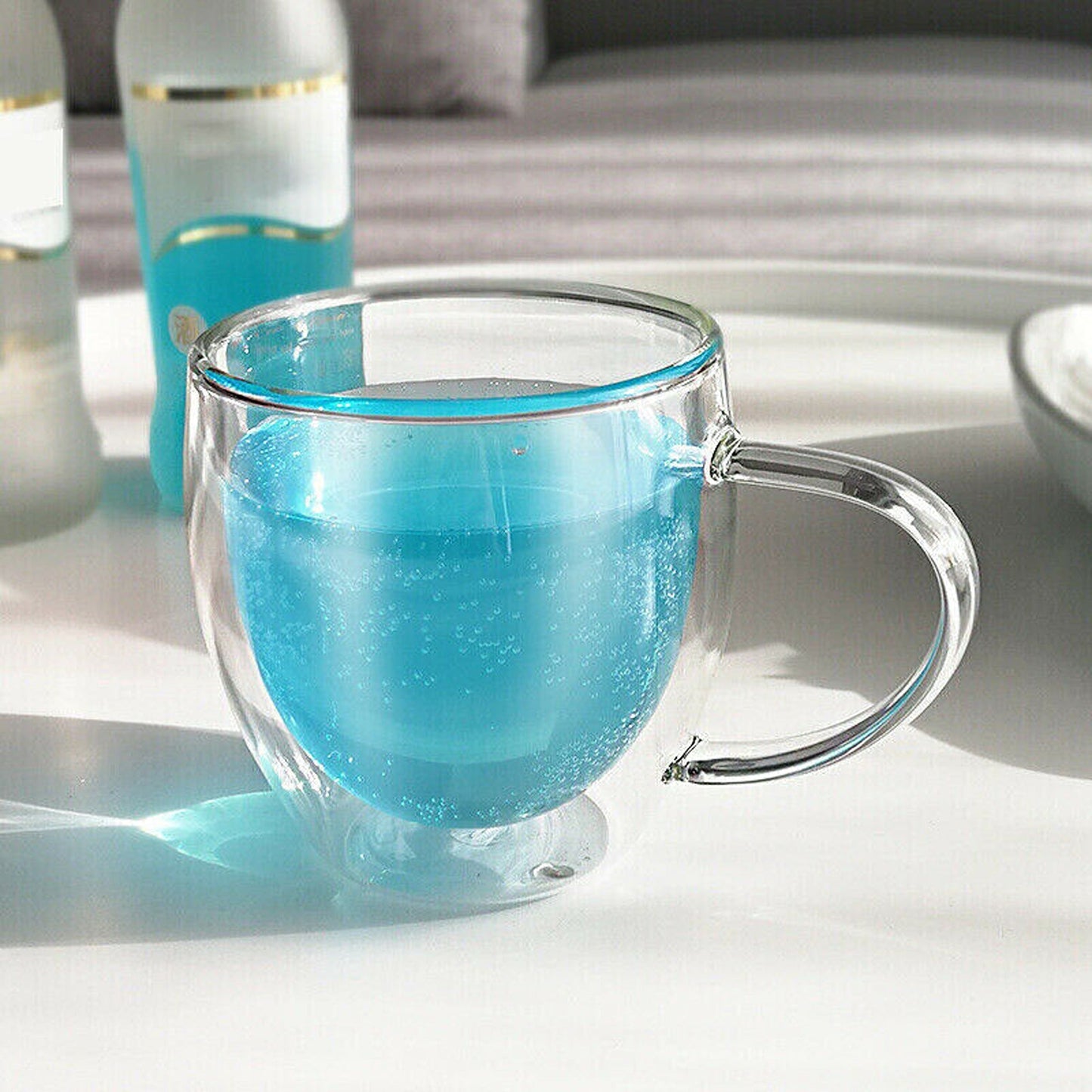 Heat Resistant Double Wall Clear Glass Coffee Tea Mug