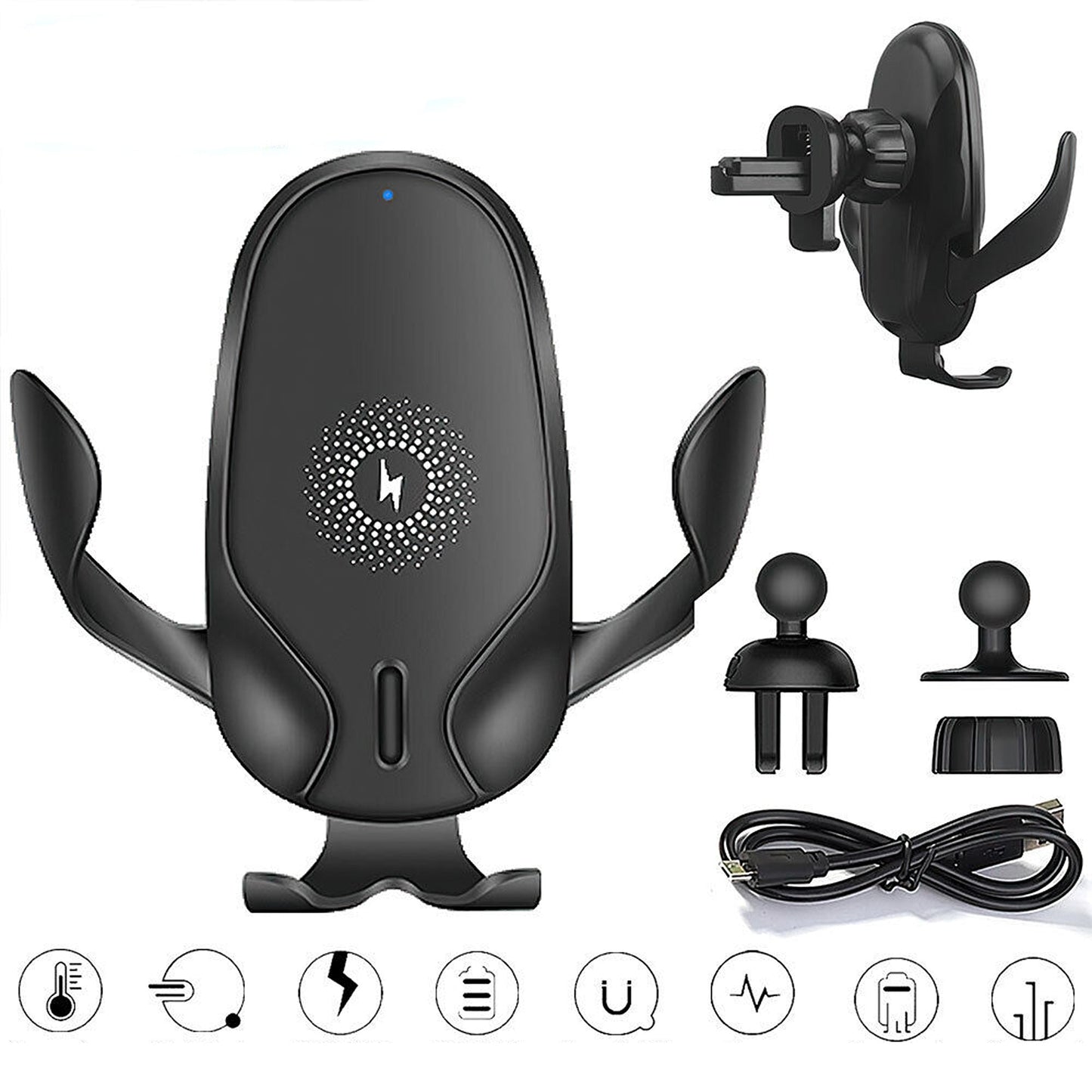 15W Qi Wireless Car Charger Fast Charging Mount with Automatic Clamping