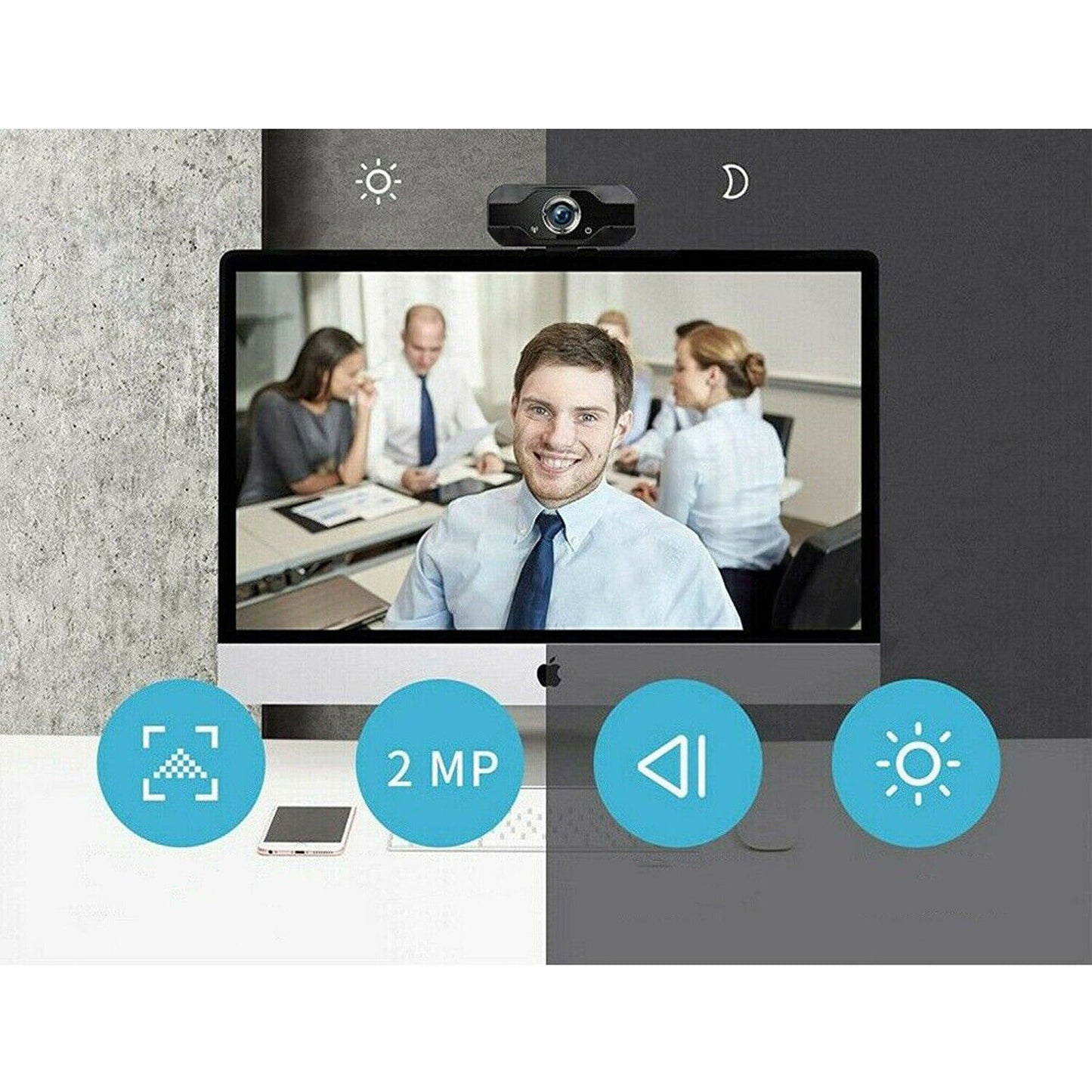 HD 1080P Webcam with Microphone for PCs and Laptops USB 2.0