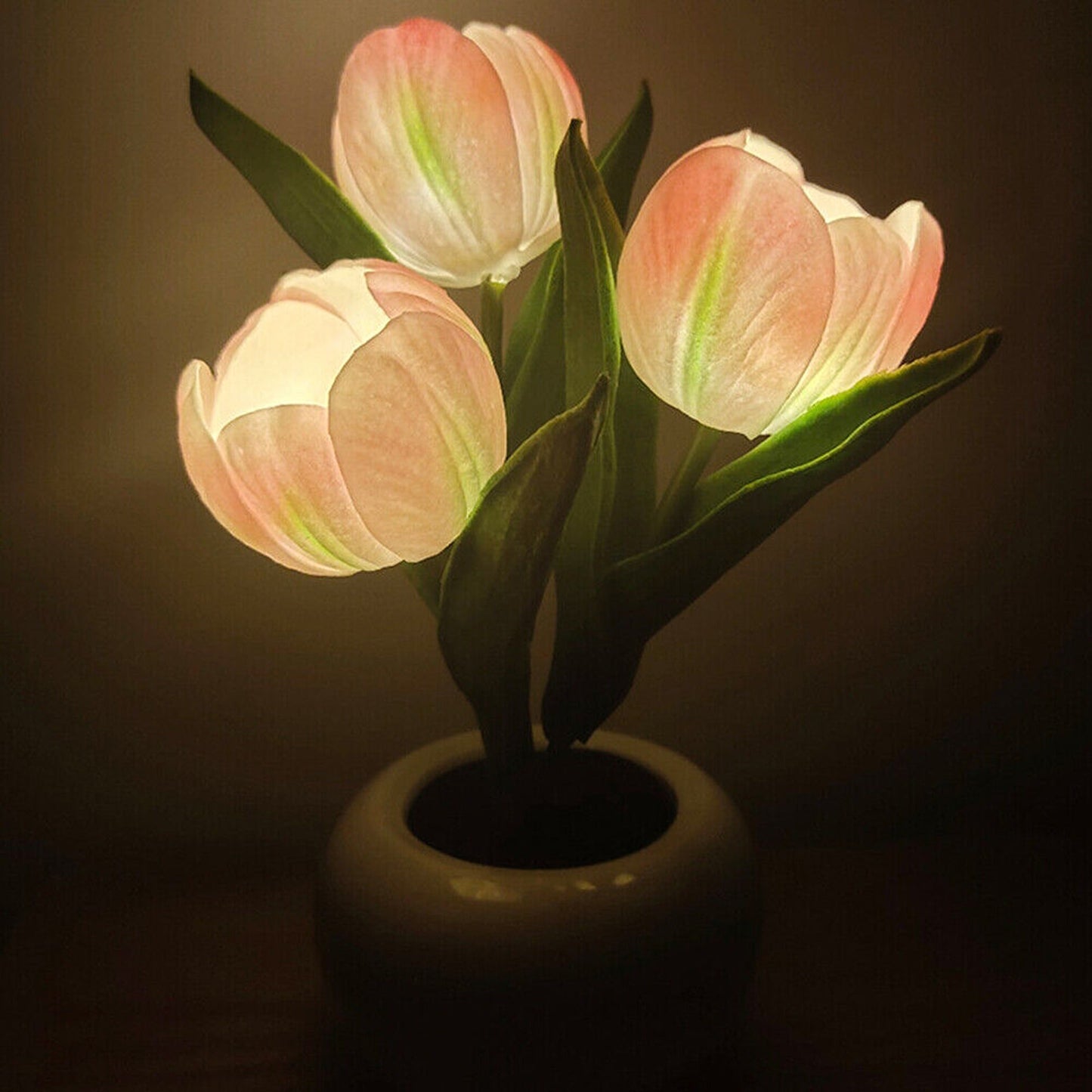 Tulip Flower Night Light Potted Plant Table Lamp