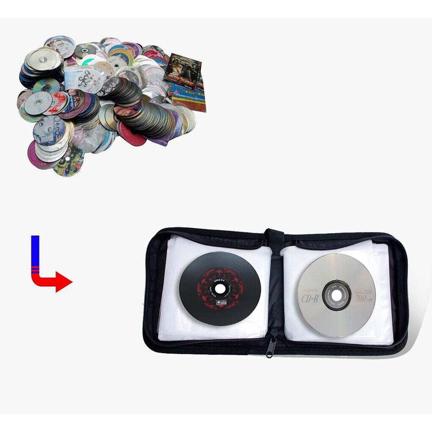 40 Capacity DVD CD Holder with Storage Case and Carry Bag