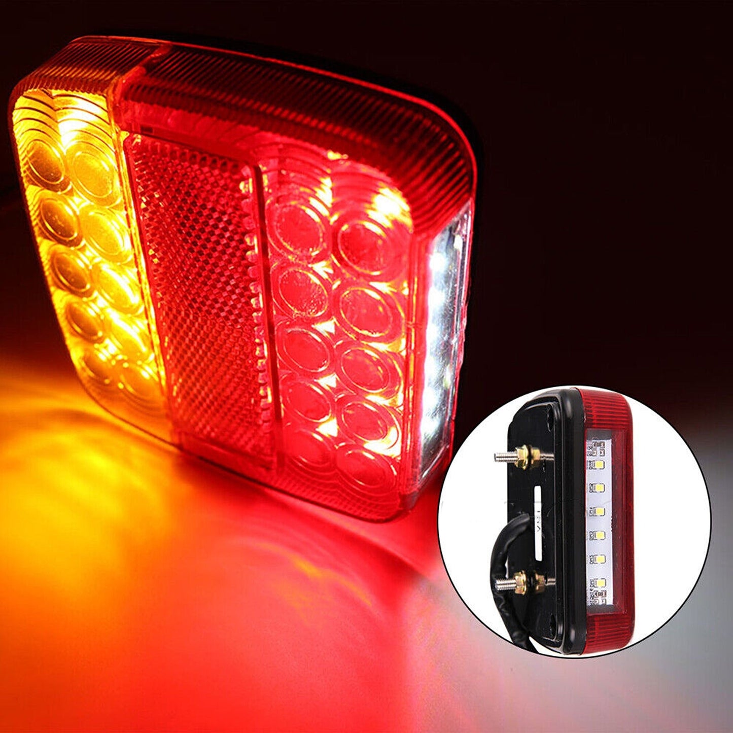 2pcs LED Stop Tail Lights Trailer Truck Caravan Number Lamp