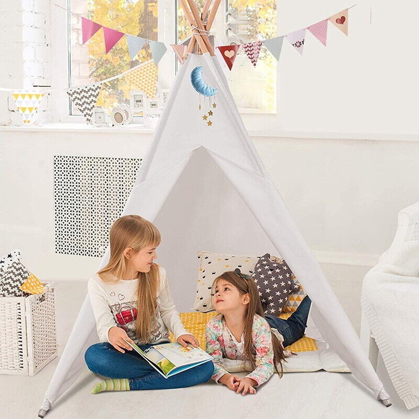 110cm Indoor Outdoor Castle Cubby Playhouse Play Teepee Kids Tent