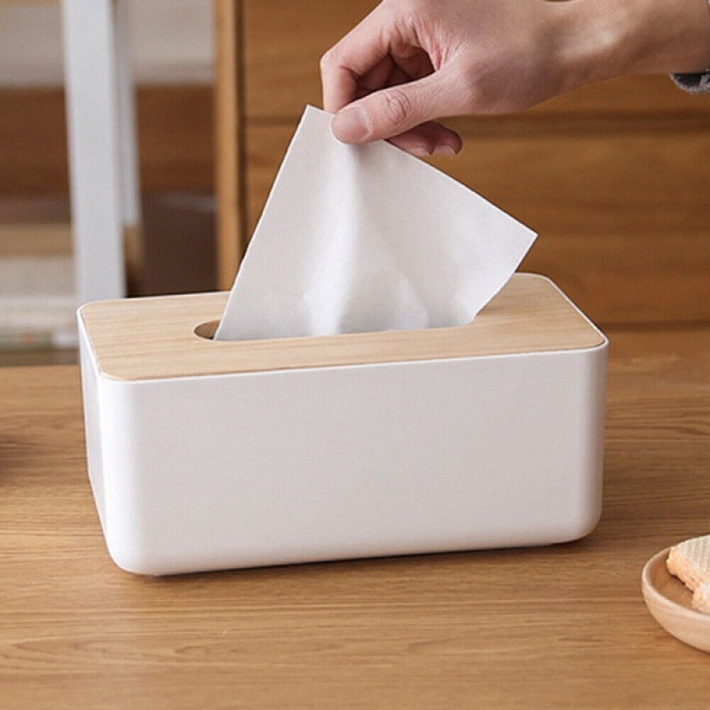 Elegant Wooden Tissue Box Cover Paper Napkin Storage