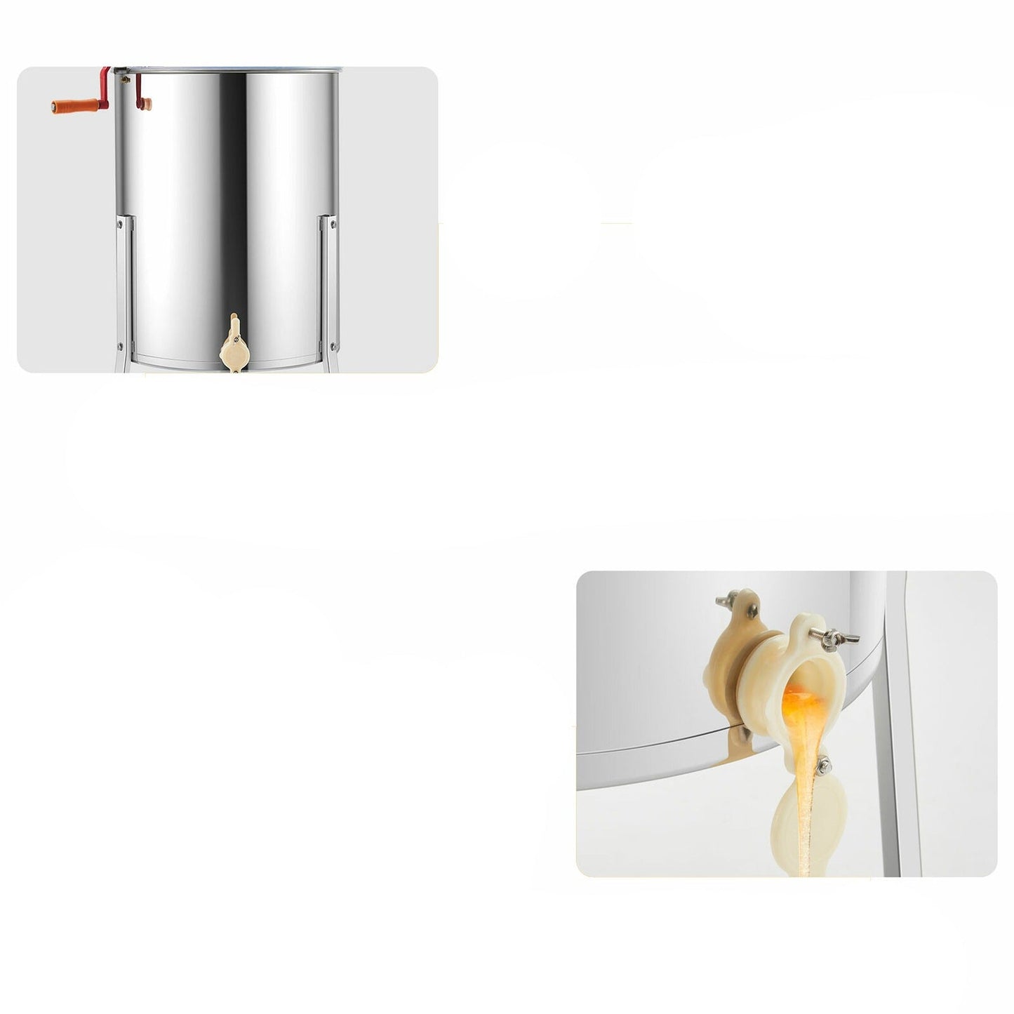 Manual 4-Frame Honey Extractor Stainless Steel Beehive Separator for Beekeeping