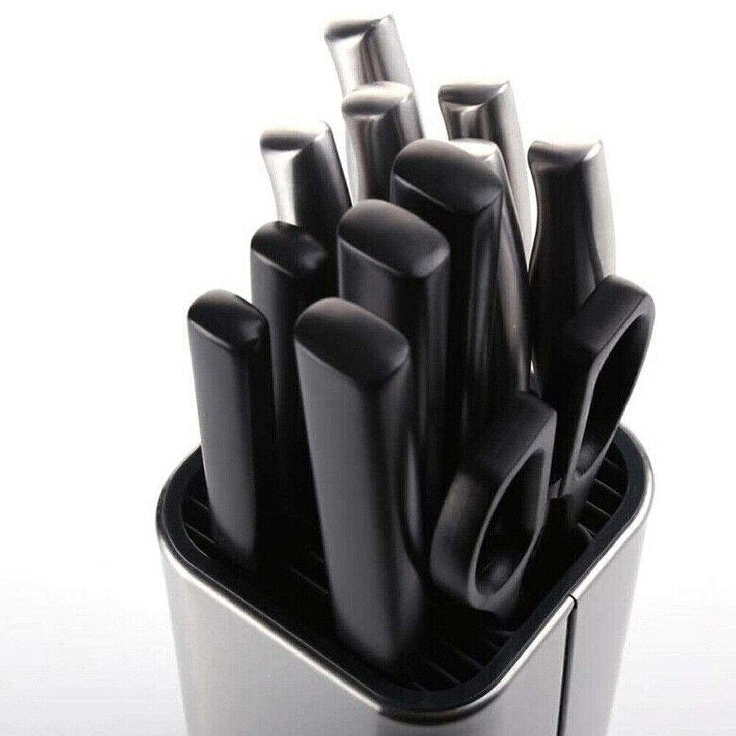 Stainless Steel Knife Block Set Universal Knife Holder and Organizer