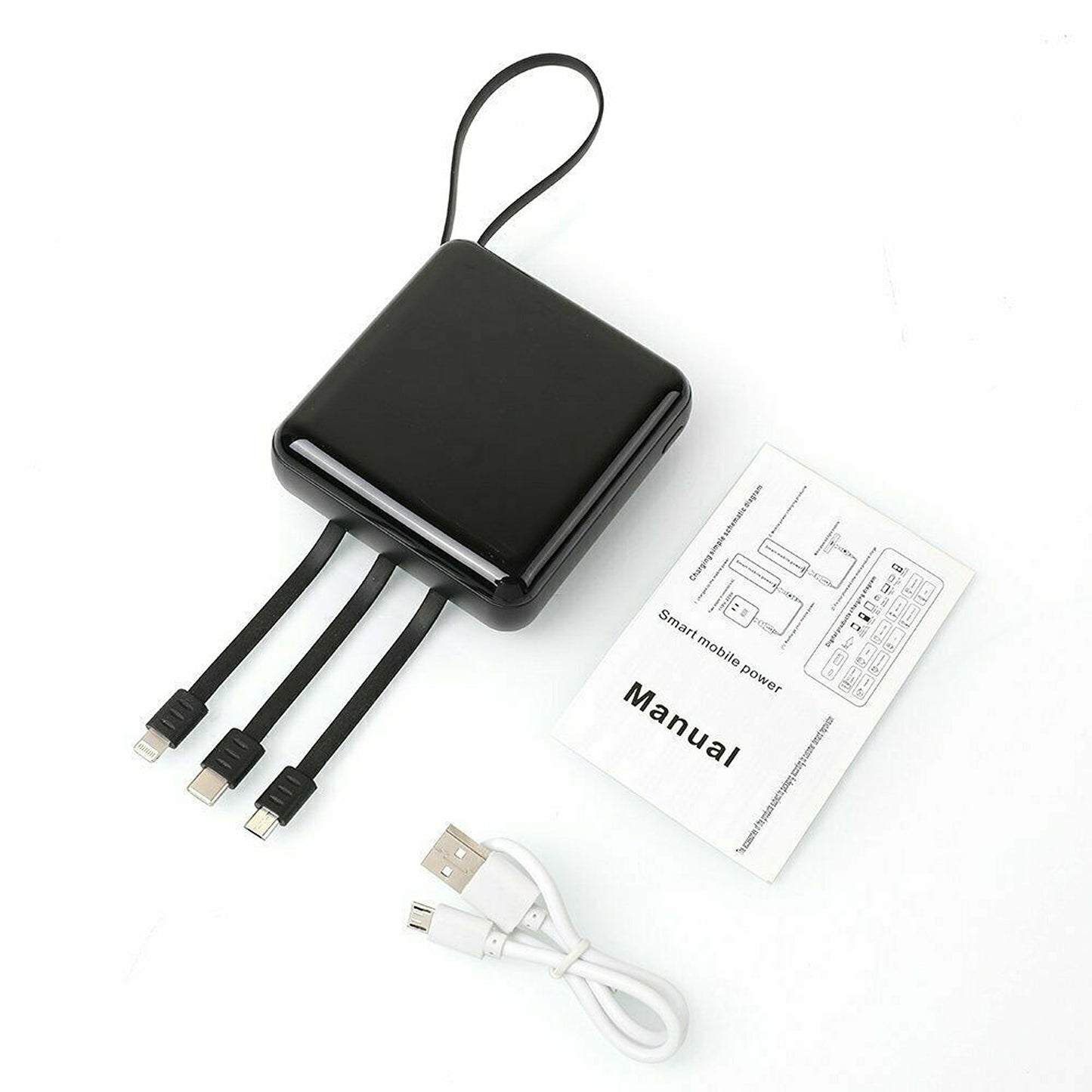 Compact 10000mAh Portable Power Bank with USB LED Battery Indicator