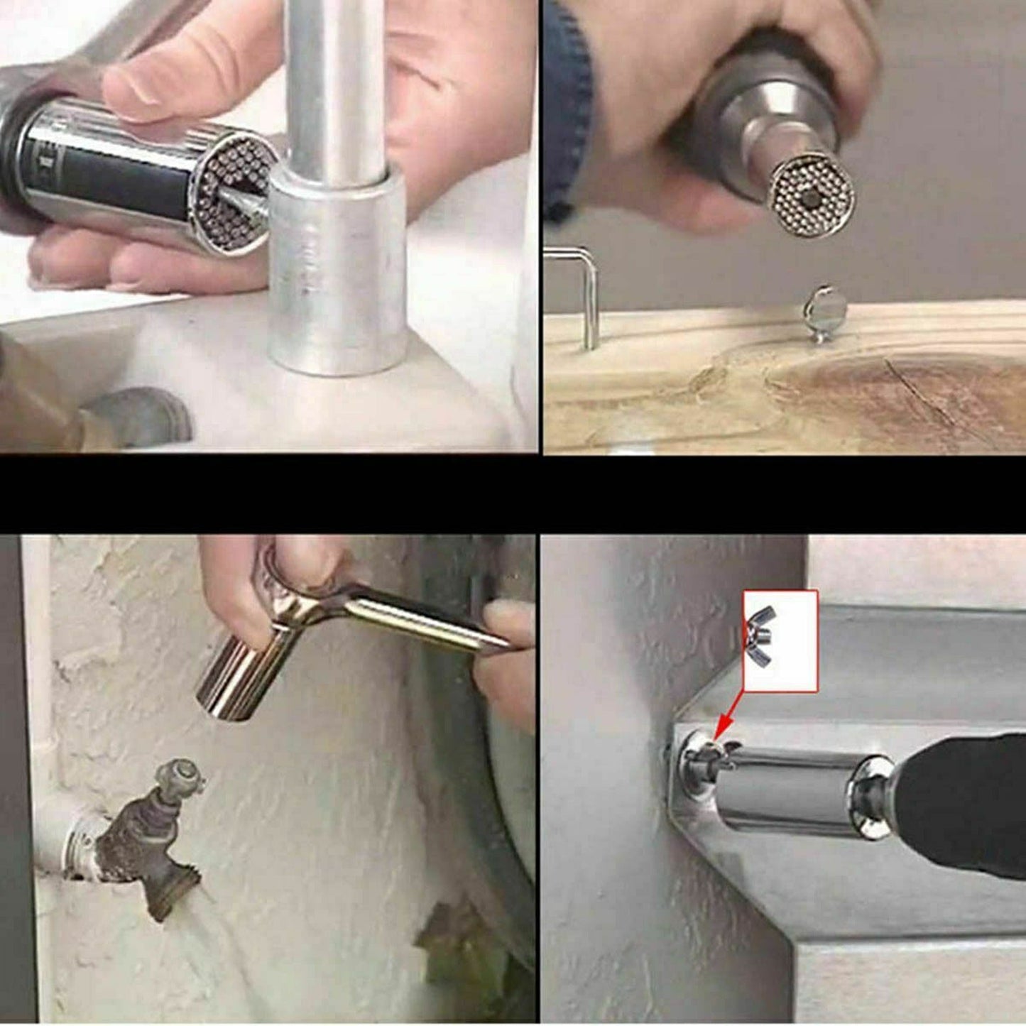 Magic Universal Socket Wrench with Gator Grip and Power Drill Adapter
