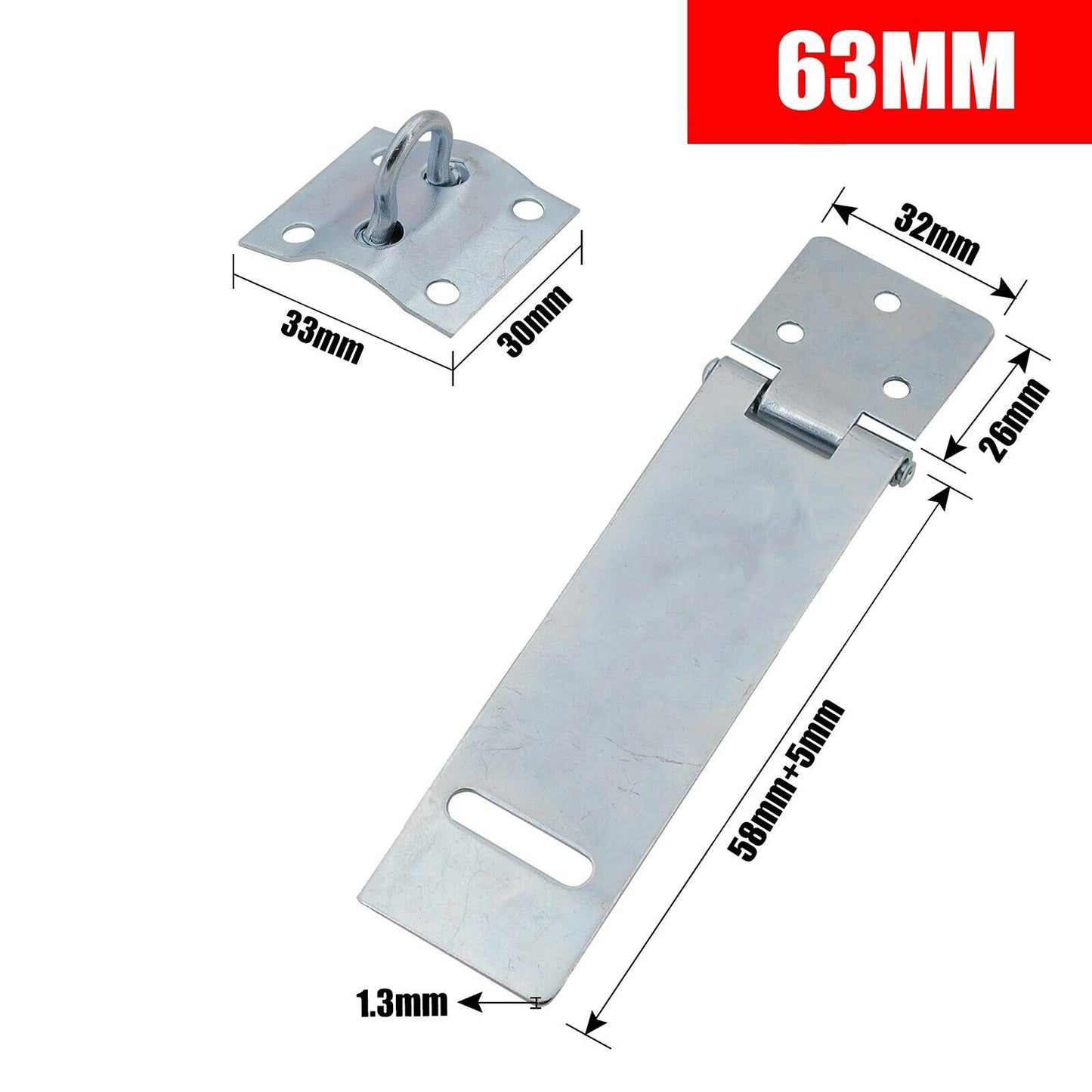 6pcs Galvanised Latch Lock Hasp and Staple for Shed Door Gate