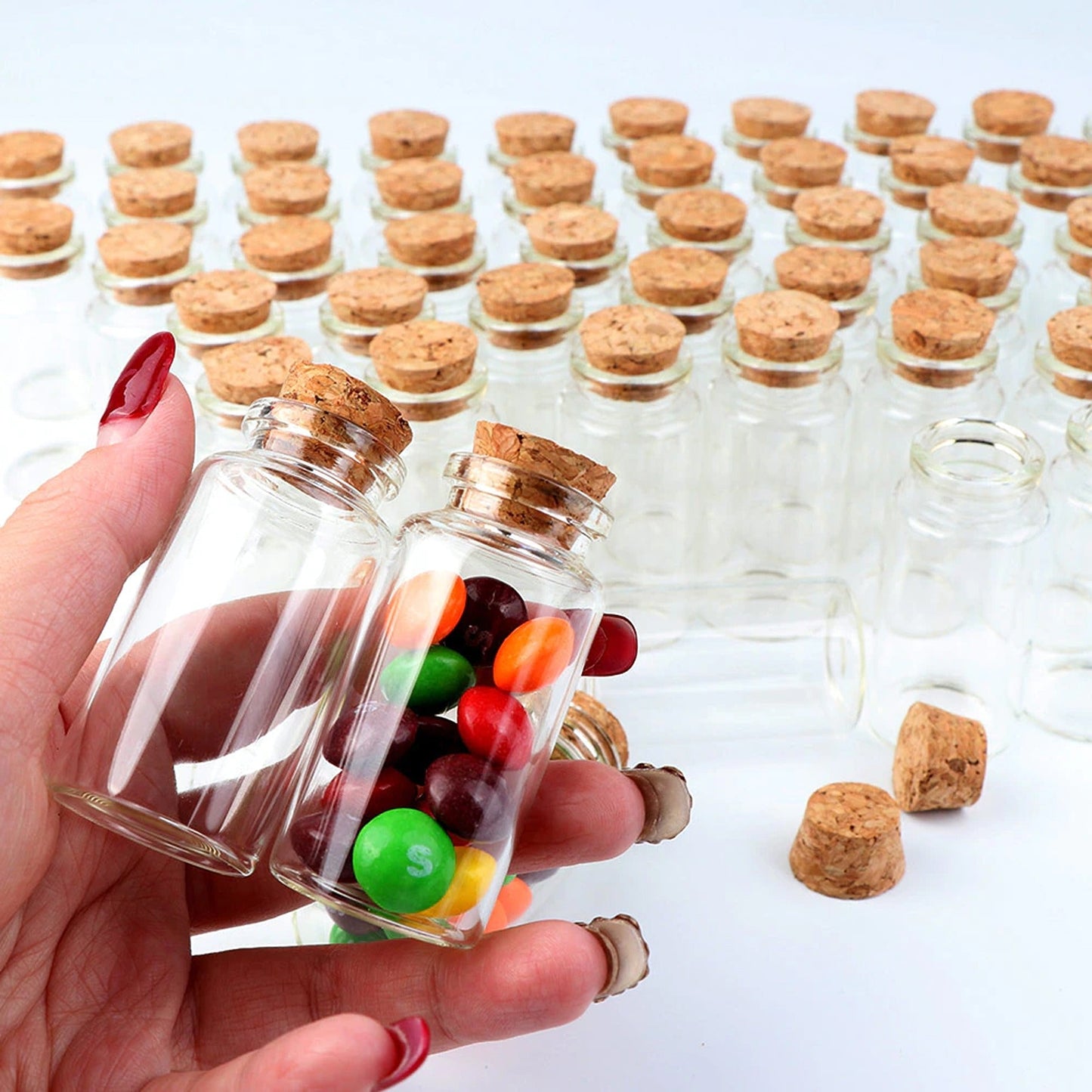 40ml Glass Bottles with Cork Stopper Tiny Crafts Storage Vials