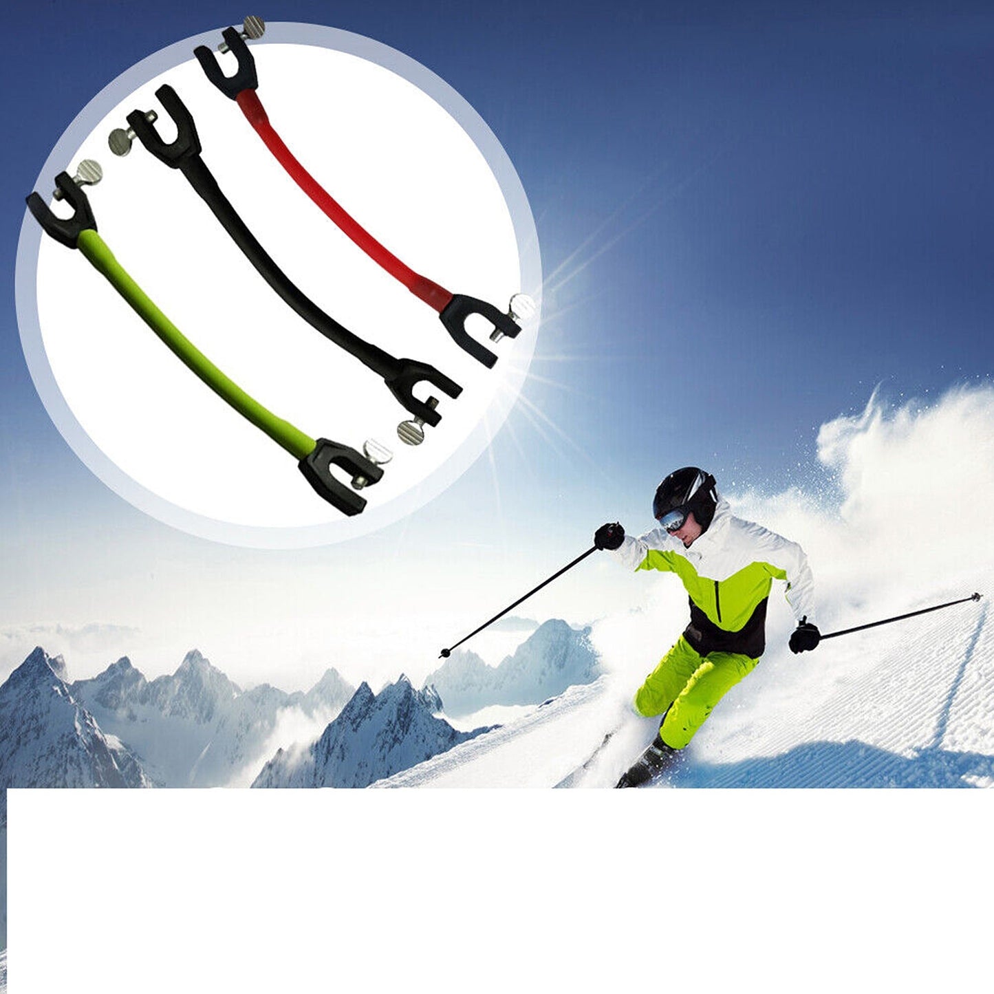 Winter Ski Tip Connector Elastic Clip for Kids Beginner