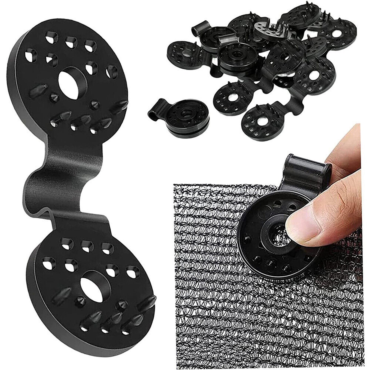 50pcs Greenhouse Shade Cloth Clips Plastic Round Netting