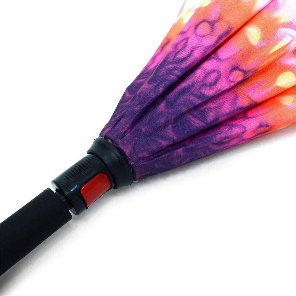 Inverted Windproof Umbrella Double Layer C Handle Reverse Design