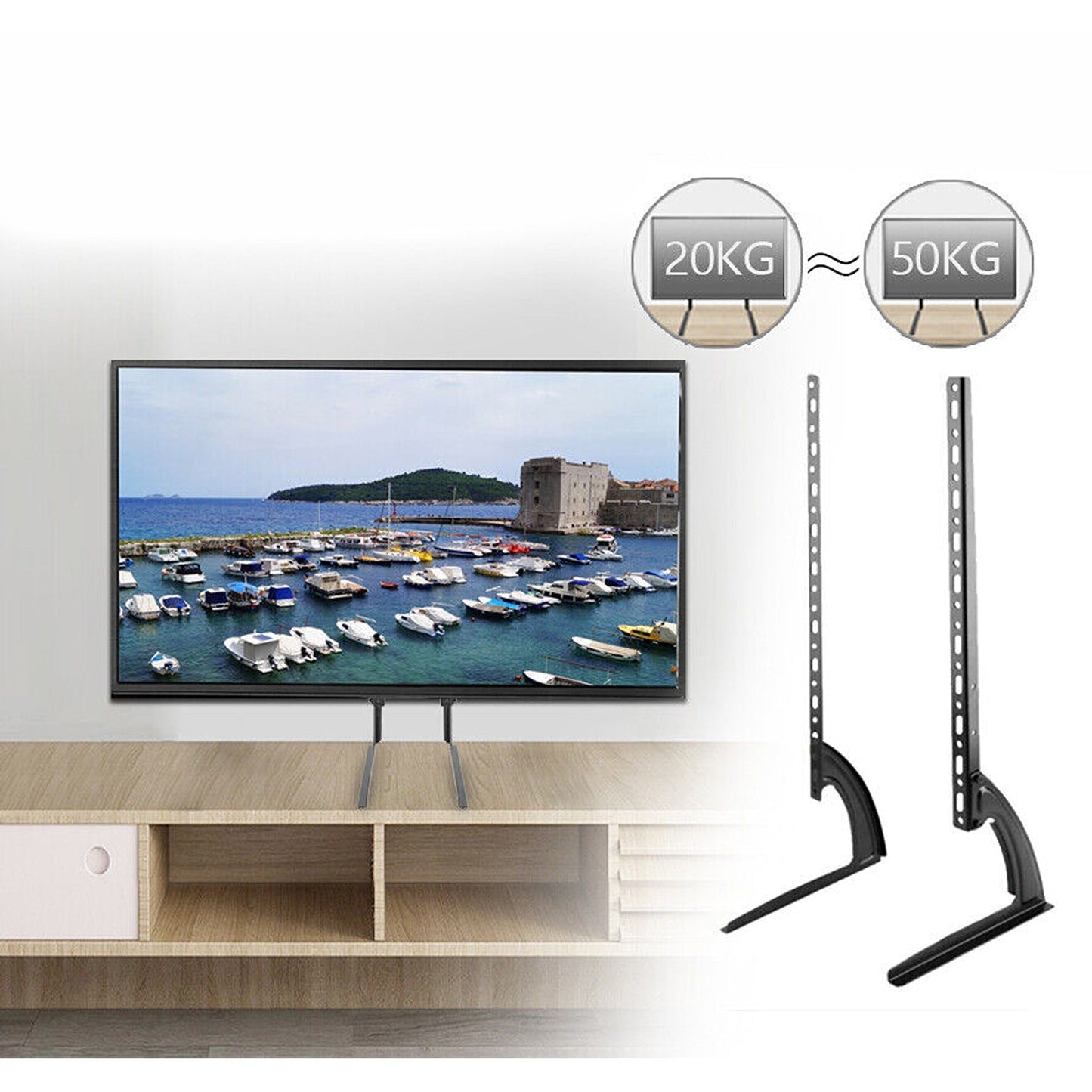 Universal Stand Legs Pedestal Bracket Mount Base For 14 To 75in TV Screen