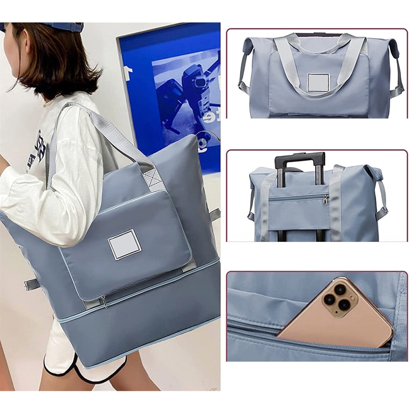 Folding Unisex Travel Bag with Waterproof Large Capacity