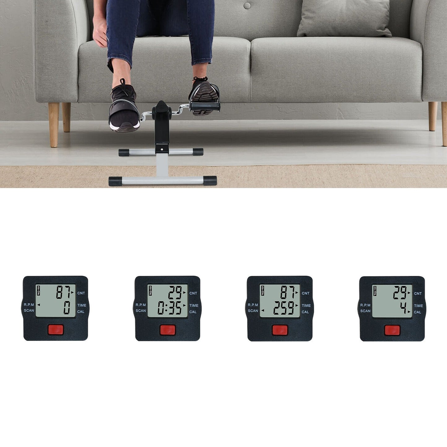 Fitness Pedal Exerciser Mini Cycle for Home Gym with LCD Display