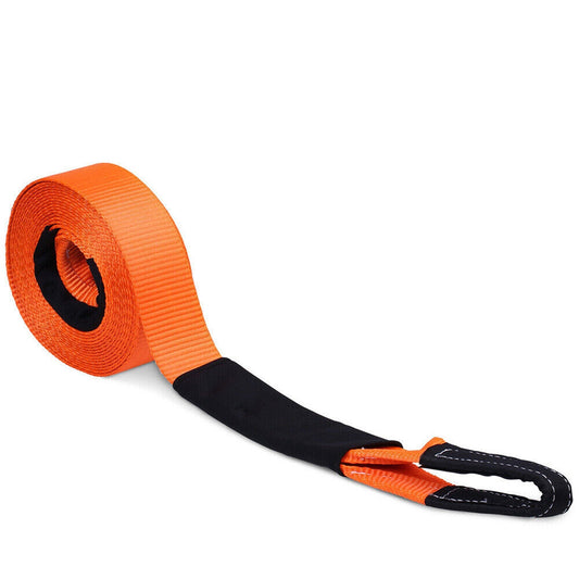 4WD Snatch Strap with 12T Recovery Tow Winch and Soft Shackle