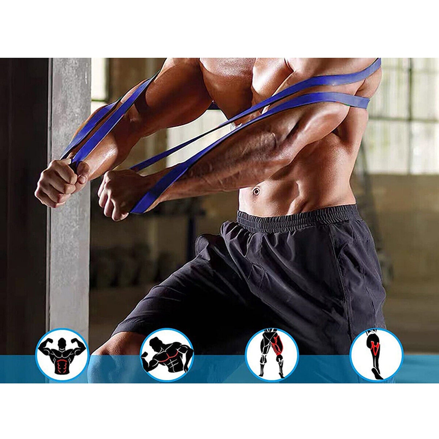 4 Sets of Heavy Duty Resistance Yoga Bands for Body Exercise and Fitness