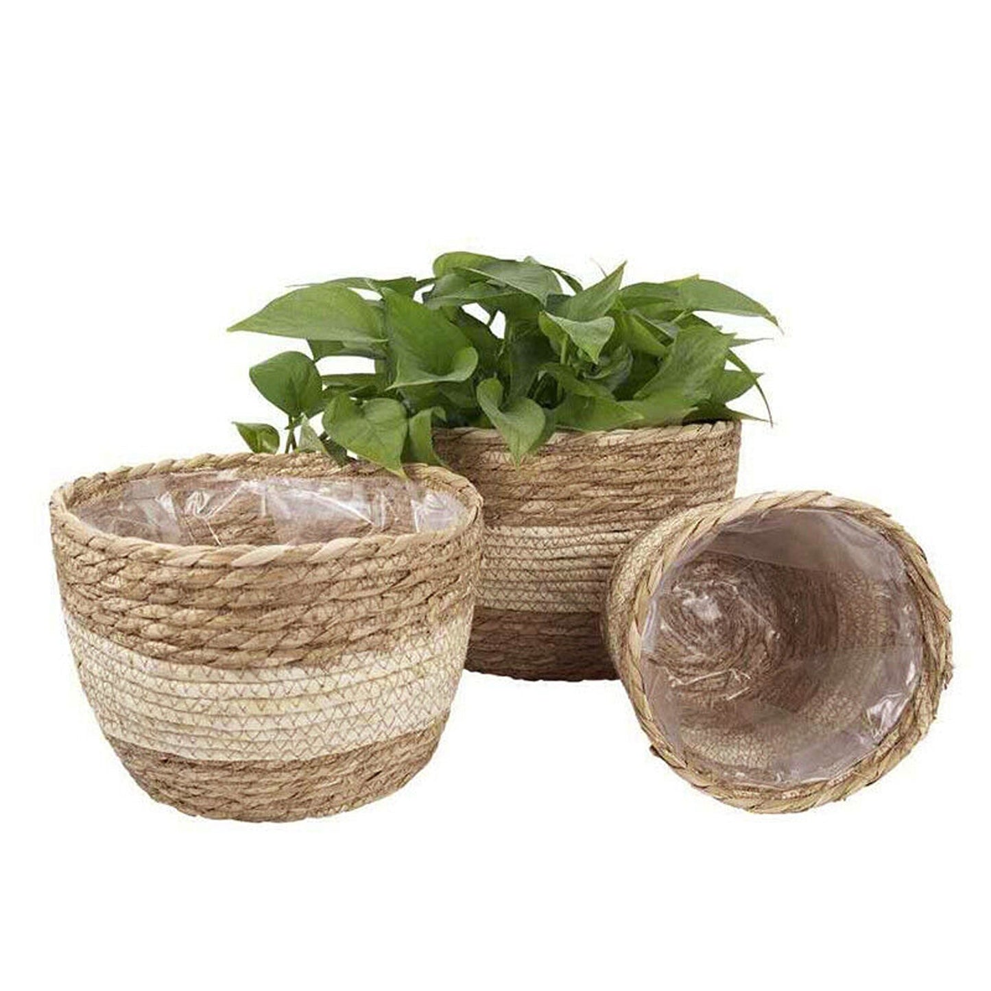 Indoor/Outdoor Grass Planter Basket Home Plant Container for Flowers
