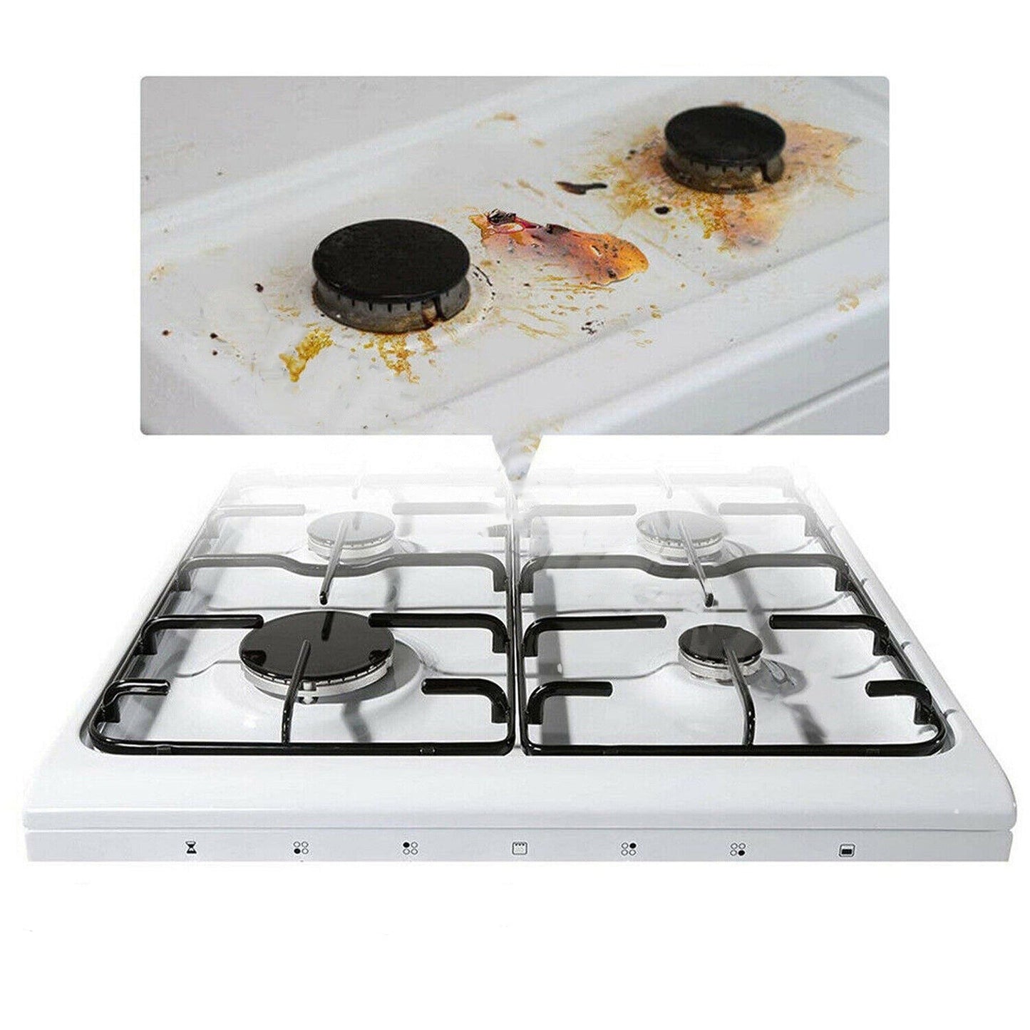 16pcs Stove Burner Covers Reusable Non-Stick Gas Range Protectors