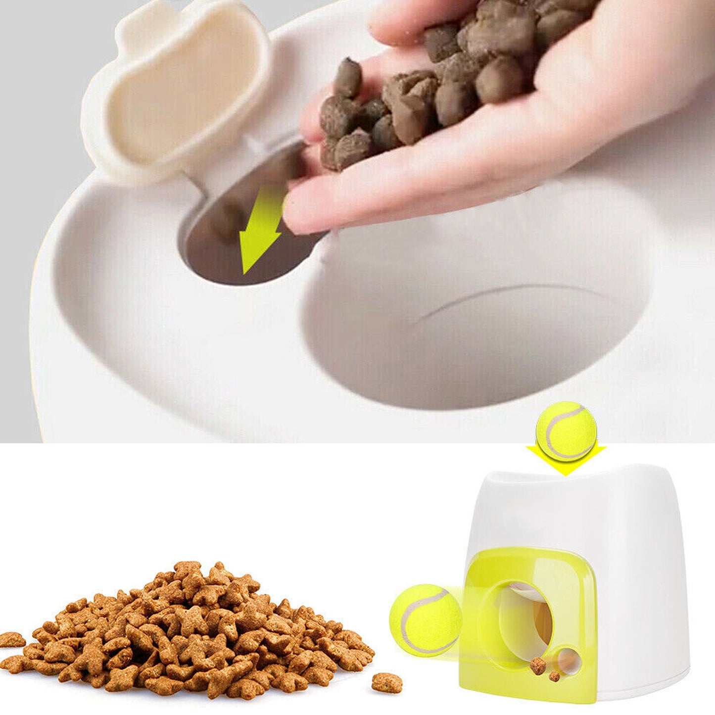 Interactive Reward Machine for Dogs - Tennis Ball Snack Launcher