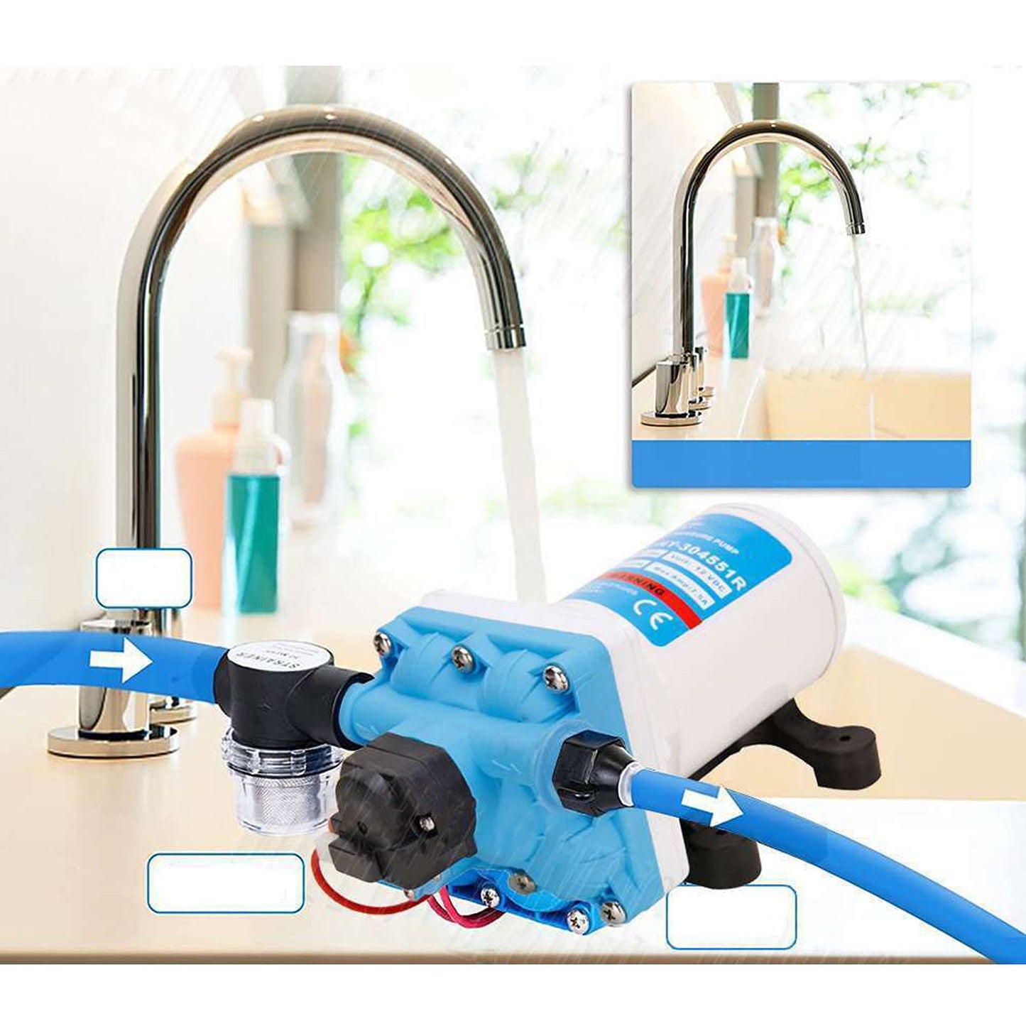 12V Self-Priming Water Pump 55PSI 11.3LPM for RV Caravan and Boat Camping