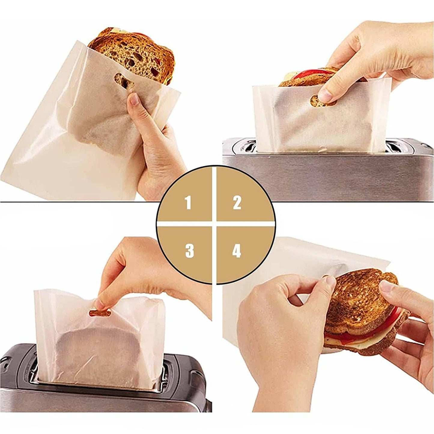 Gluten Free Reusable Toaster Sandwich Bag for Toasting Bread