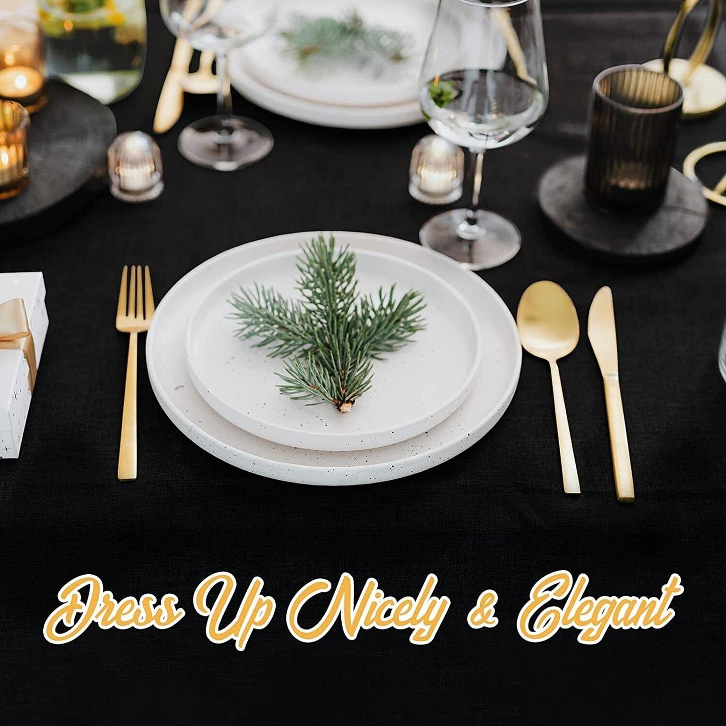 Black Stretch Spandex Tablecloth Rectangle Table Cover for Events